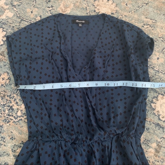 Madewell wrap front mini dress brushstroke diamond - Picture 5 of 8